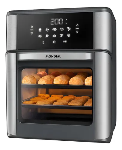 Air Fryer Forno 12l Afon-12l-gi 2000w Digital Mondial – Preto E Inox Air Fryer Forno 12l Afon-12l-gi 2000w Digital Mondial – Preto E Inox