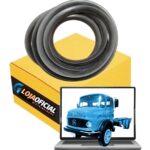 Borracha Para-brisa MB Cabine Teto Alto 1113 1313 1518 - Aba Larga