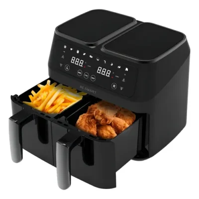 Fritadeira Air Fryer Elétrica Preto 8,0L duas gavetas 4 +4 L BeSmart AIRFRY BSAF8100