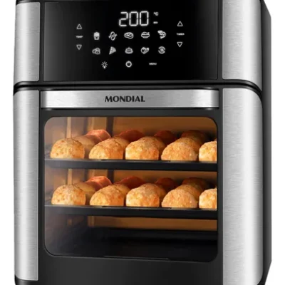 Fritadeira Air Fryer Forno Oven 12L Mondial AFO-12L-BI PretoInox 2000W