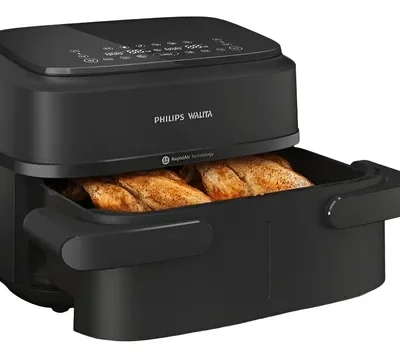 Fritadeira Airfryer Duplo Cesto Preto Philips Walita Preto