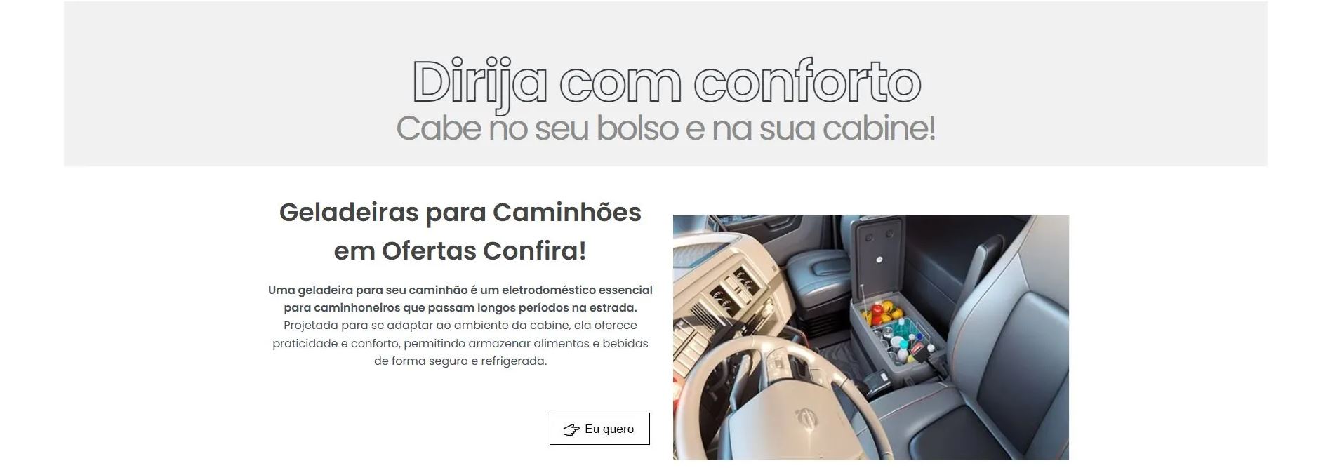 geladeira para camoinhões